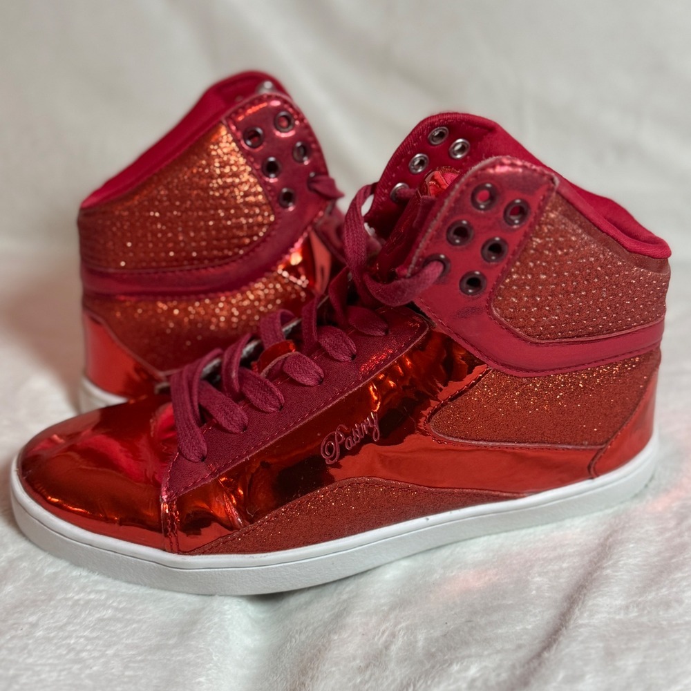 Pastry Pop Tart Bold Red Glitter High-Top Sneaker & Dance Shoe Women's US 9M